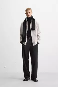 Полосатая рубашка с карманом ZARA, полосатый