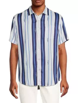 Полосатая рубашка с коротким рукавом Karl Lagerfeld Paris, цвет Navy White Stripe