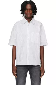 Полосатая рубашка с коротким рукавом Solid Homme, белый