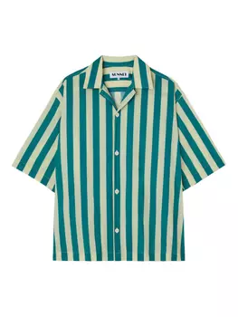 Полосатая рубашка с коротким рукавом Sunnei, зеленый