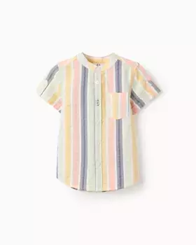 Полосатая рубашка с короткими рукавами для мальчика Zippy, мультиколор