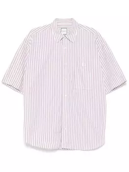 Полосатая рубашка с короткими рукавами от Wooyoungmi, синий