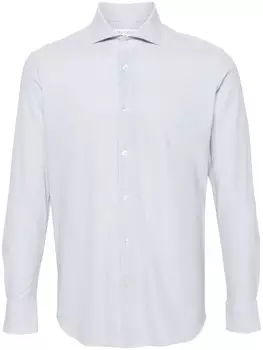 Полосатая рубашка с косым воротником Dell'oglio, серый