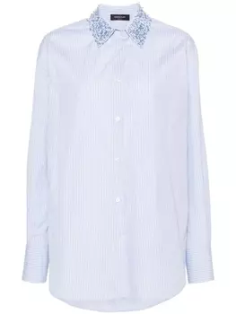 Полосатая рубашка с кристаллами Fabiana Filippi, синий