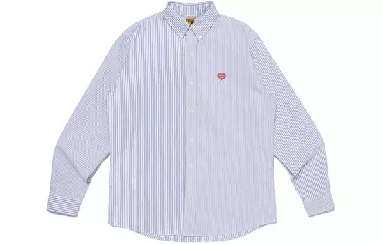 Полосатая рубашка с логотипом-аппликацией HUMAN MADE, розовый