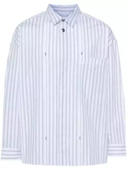 Полосатая рубашка с логотипом JACQUEMUS, синий