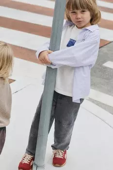 Полосатая рубашка с лозунгом ZARA, белый