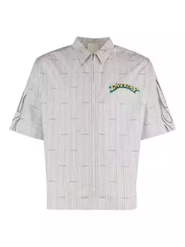 Полосатая рубашка с принтом Givenchy, серый