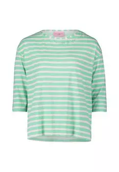 Полосатая рубашка с разрезами по бокам BETTY BARCLAY, цвет Green Beige