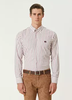 Полосатая рубашка с рисунком Etro, розовый