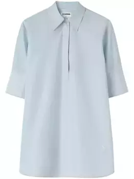 Полосатая рубашка с укороченными рукавами JIL SANDER, белый