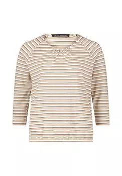 Полосатая рубашка с V-образным вырезом BETTY BARCLAY, цвет Beige Cream