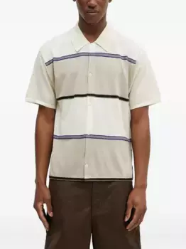 Полосатая рубашка с воротником поло Paul Smith, нейтральный