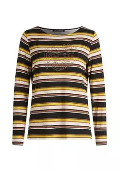 Полосатая рубашка с вырезом «лодочка» BETTY BARCLAY, цвет Black Yellow