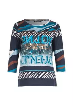 Полосатая рубашка с вырезом «лодочка» BETTY BARCLAY, цвет Dark Blue/mint