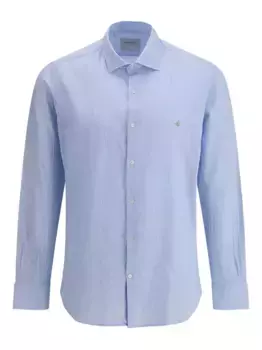 Полосатая рубашка с вышитым логотипом BROOKSFIELD, синий