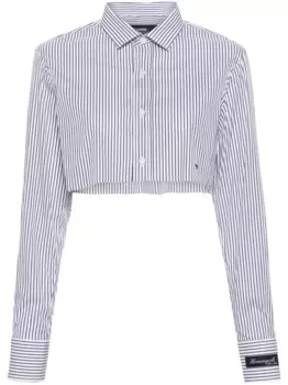 Полосатая рубашка с вышитым логотипом HommeGirls, черный