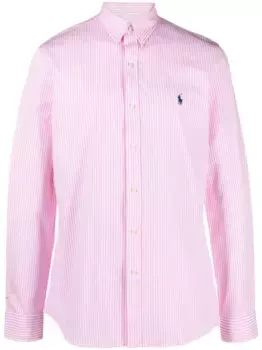 Полосатая рубашка с вышитым логотипом POLO RALPH LAUREN, розовый