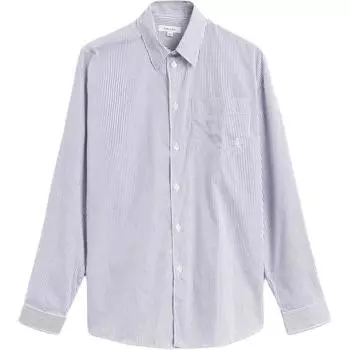 Полосатая рубашка с вышитым логотипом SPORTY & RICH, синий