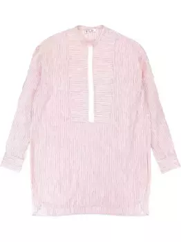 Полосатая рубашка с высоким воротником Loro Piana, розовый