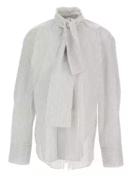 Полосатая рубашка с завязкой на шее Plan C, нейтральный