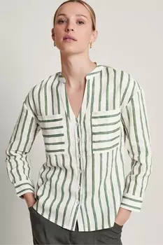 Полосатая рубашка Сантана Monsoon, зеленый