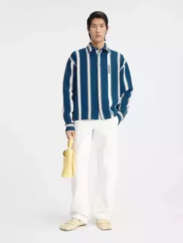 Полосатая рубашка свободного кроя La Папье Jacquemus, белый