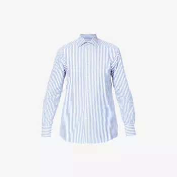Полосатая рубашка the boyfriend из органического хлопка With Nothing Underneath, синий