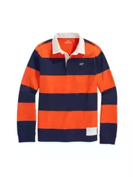 Полосатая рубашка в стиле регби для маленьких мальчиков и мальчиков Vineyard Vines, синий