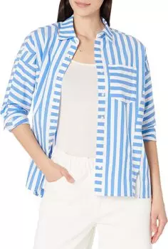 Полосатая рубашка выходного дня на пуговицах Vineyard Vines, цвет Stripe/Hull Blue