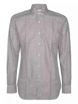 Полосатая рубашка Xacus, коричневый