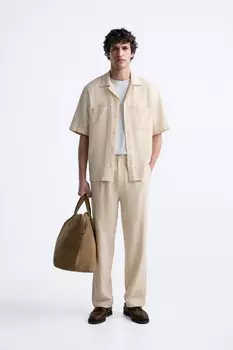 Полосатая рубашка ZARA, экрю