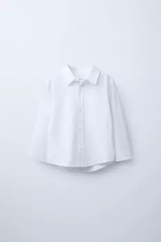 Полосатая рубашка ZARA, белый