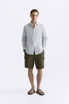 Полосатая рубашка ZARA, цвет stripes