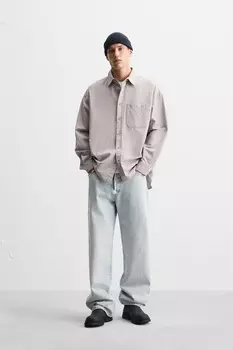 Полосатая рубашка ZARA, розовый