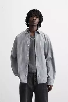 Полосатая рубашка ZARA, серый