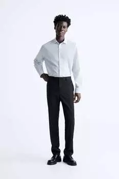 Полосатая рубашка ZARA, синий