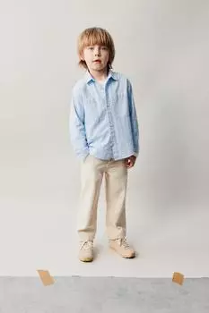 Полосатая рубашка ZARA, синий/белый