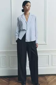 Полосатая рубашка ZARA, синий/белый