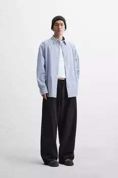 Полосатая рубашка ZARA, синий/белый