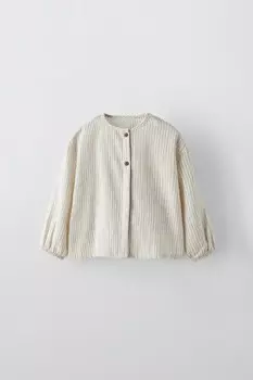 Полосатая рубашка ZARA, светло-бежевый
