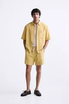 Полосатая рубашка ZARA, желтый