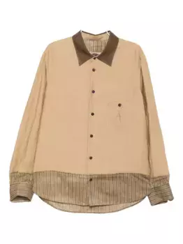 Полосатая рубашка Ziggy Chen, коричневый