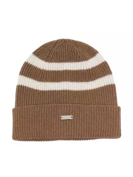 Полосатая шапка-бини Herno Kids, коричневый