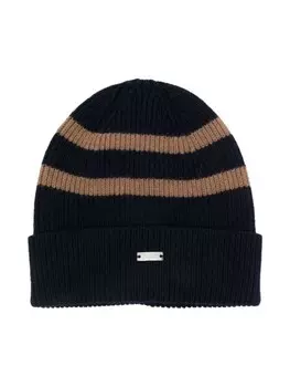 Полосатая шапка-бини Herno Kids, синий