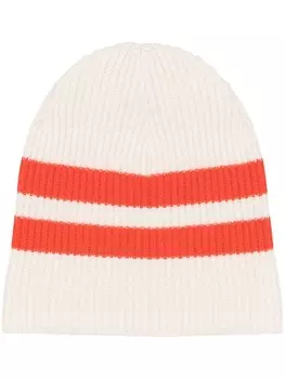 Полосатая шапка бини в рубчик Cashmere In Love, бежевый
