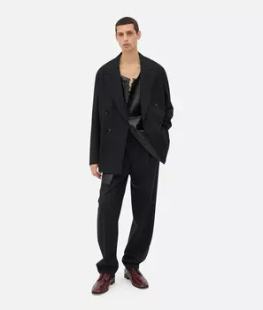 Полосатая шерстяная куртка Bottega Veneta, темно-синий/черный