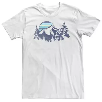 Полосатая солнечная футболка Big & Tall Mountain Range Licensed Character, белый