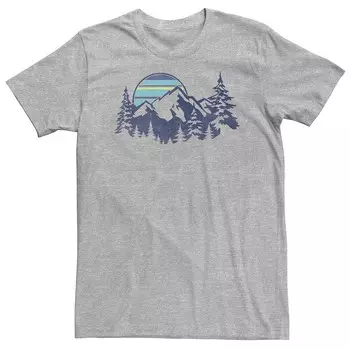 Полосатая солнечная футболка Big & Tall Mountain Range Licensed Character, цвет Athletic Heather