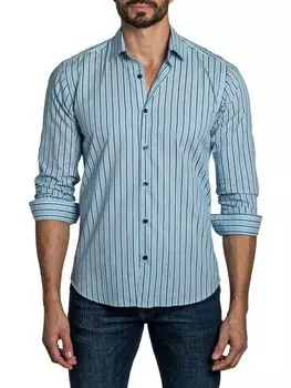 Полосатая спортивная рубашка Jared Lang, цвет Blue Stripe